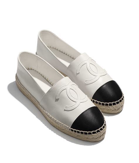 black and white chanel espadrilles|authentic Chanel espadrilles for sale.